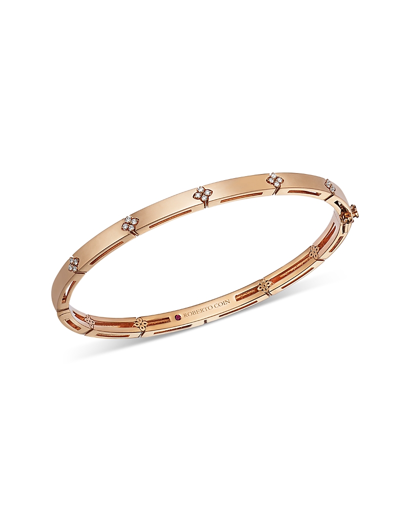 Roberto Coin 18K Yellow Gold Diamond Love in Verona Bangle Bracelet, 0.10 tcw · OS