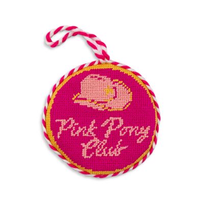Pink Pony Club Needlepoint Ornament