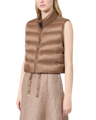 Max Mara Mtcfavilla Down Quilted Vest In Brown