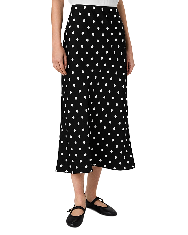 French Connection Ennis Satin Polka Dot Midi Skirt