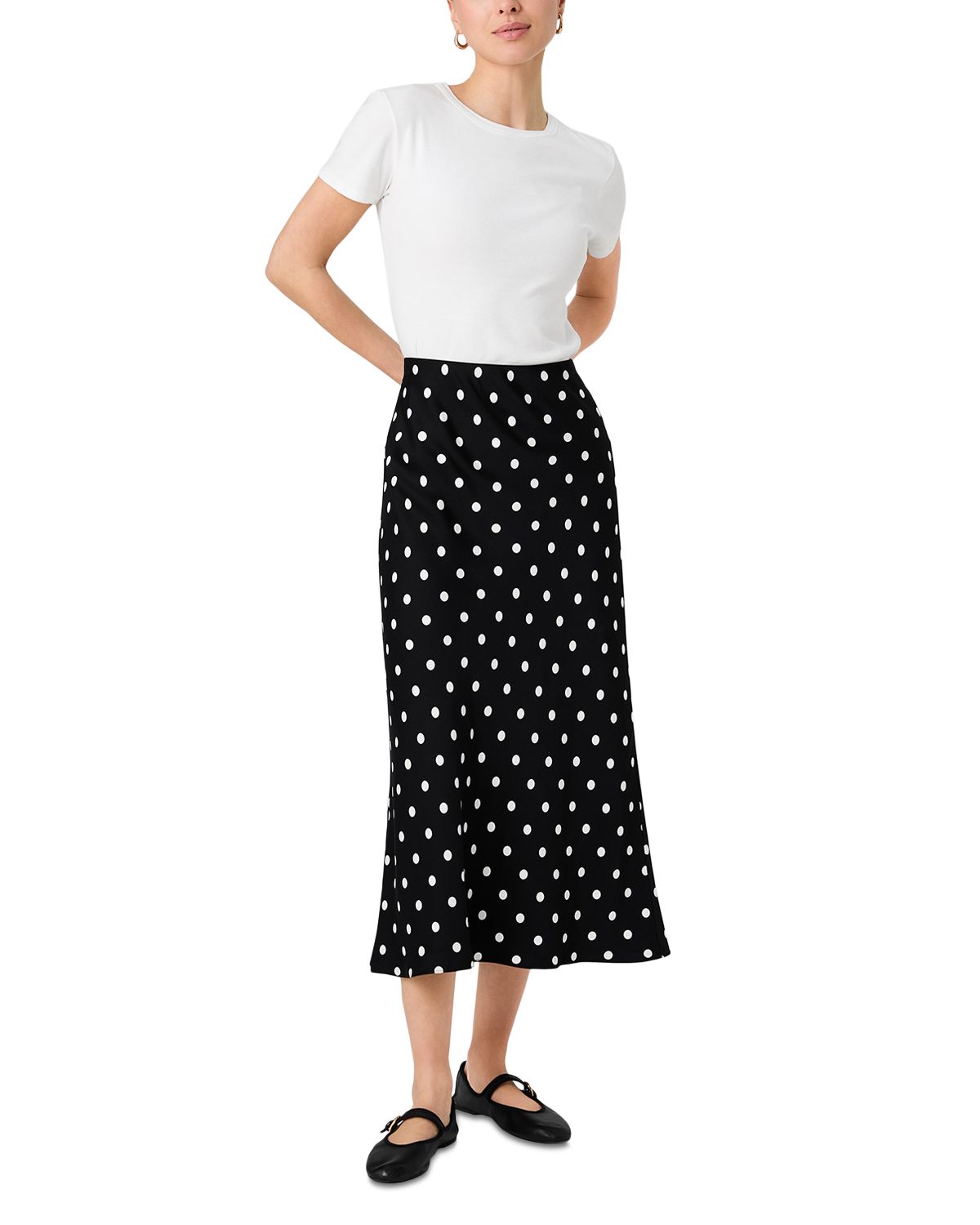 Ennis Satin Polka Dot Midi Skirt thumbnail 10