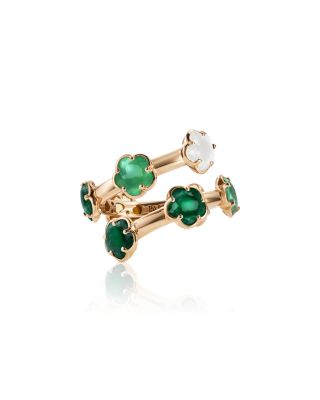 18K Rose Gold Figlia dei Fiori Multi Stone & Diamond Accent Coil Ring