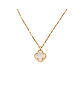  Sweet Alhambra Pendant Necklace 18K Gold and Mother of Pearl, 16"