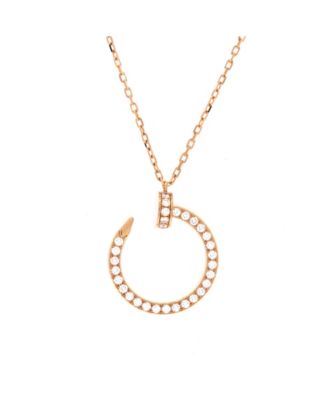  Juste un Clou Pendant Necklace 18K Rose Gold and Pave Diamonds, 16"