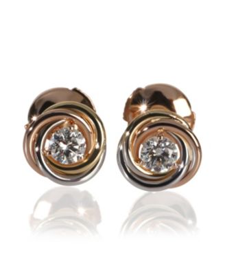  Trinity Stud 18k 3 Tone Gold Earrings