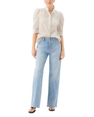 Maria Embellished Mandarin Stripe Shirt