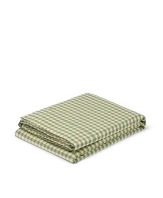 Colour Drench Gingham Linen Blend Flat Sheet, King