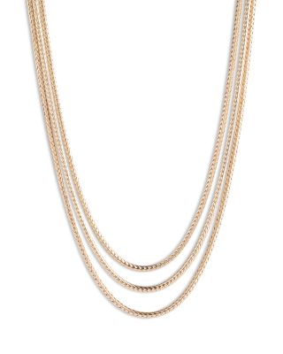 Layered Chain Collar Necklace, 16"