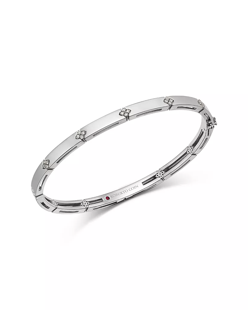 Roberto Coin 18K Yellow Gold Diamond Love in Verona Bangle Bracelet, 0.10 tcw