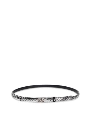 Women's VLogo Embellished Leather Belt