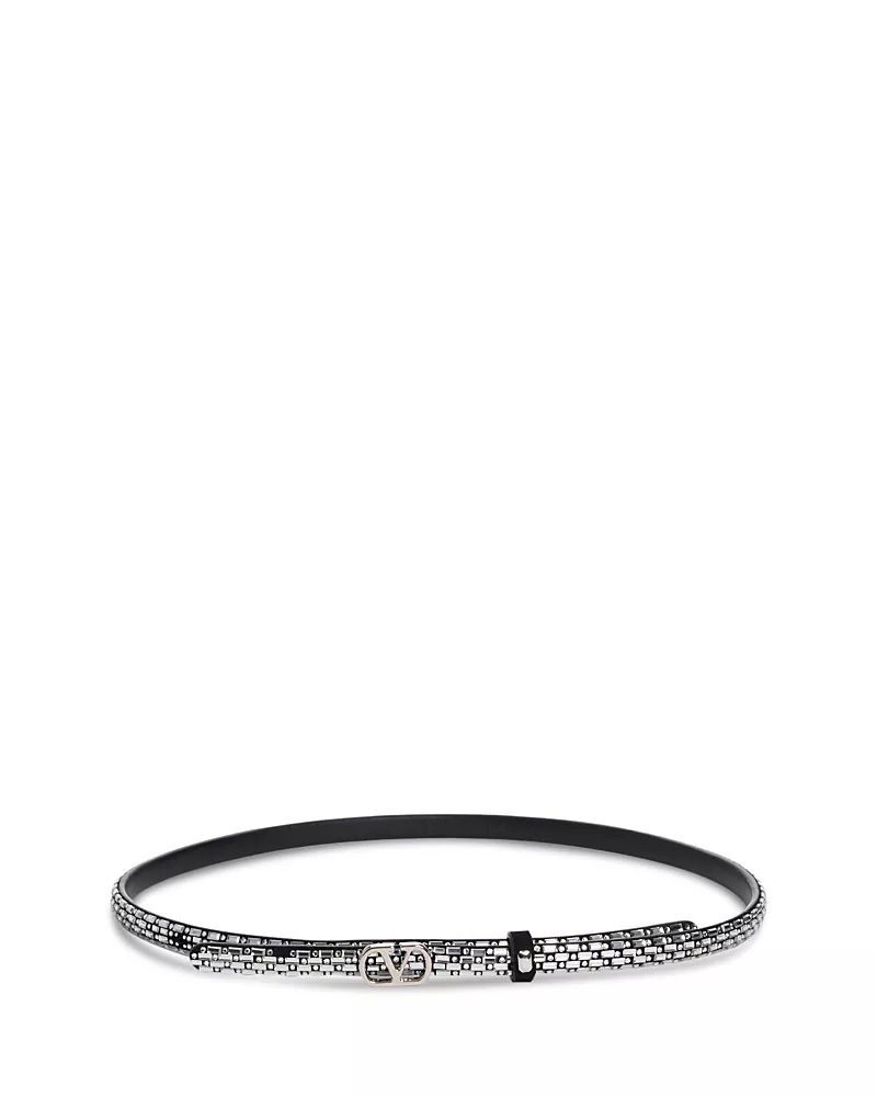 Valentino Garavani Women's VLogo Embellished Leather Belt