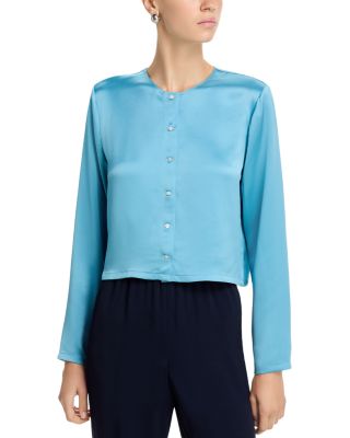 Crewneck Button Front Cardigan