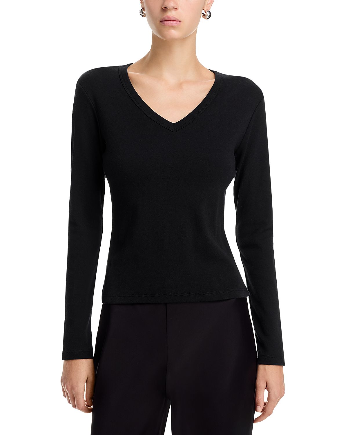 Leset Nando Slim Long Sleeve V Neck Top