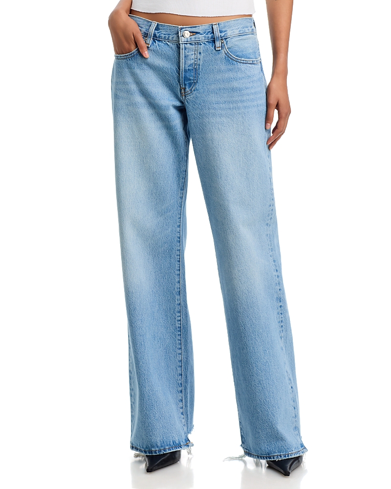 Frame The Pixie Gray Low Rise Jeans in Dodger Offset Hem