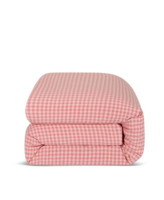 Piglet in Bed Colour Drench Gingham Linen Blend Duvet Cover, Twin