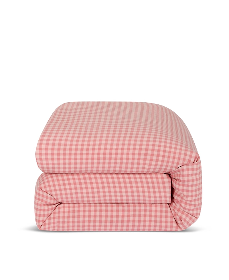 Piglet in Bed Colour Drench Gingham Linen Blend Duvet Cover, Twin