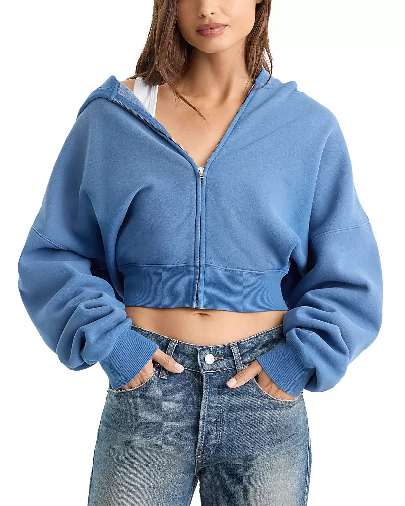 Good American The Zip Up Sweatshirt