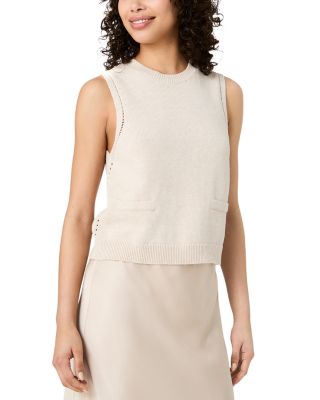Mozart Sleeveless Pointelle Border Top