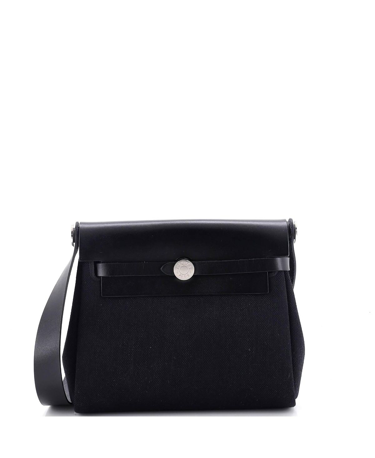 Pre-Owned HERMES 20 Herbag Zip Toile and Leather