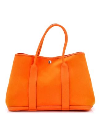 36 Garden Party Tote Toile and Leather