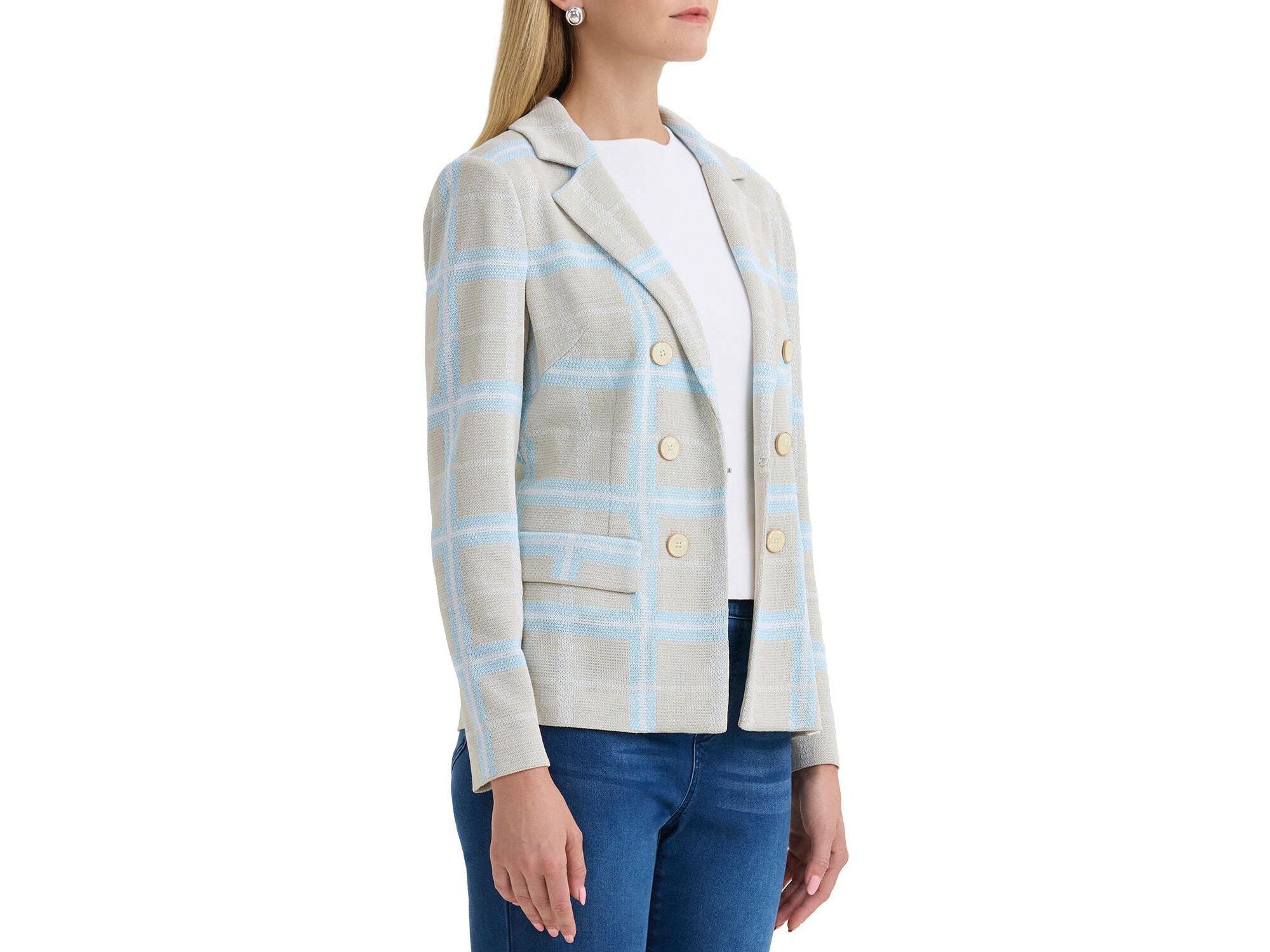 Plus Size Plaid Knit Blazer — Image 4