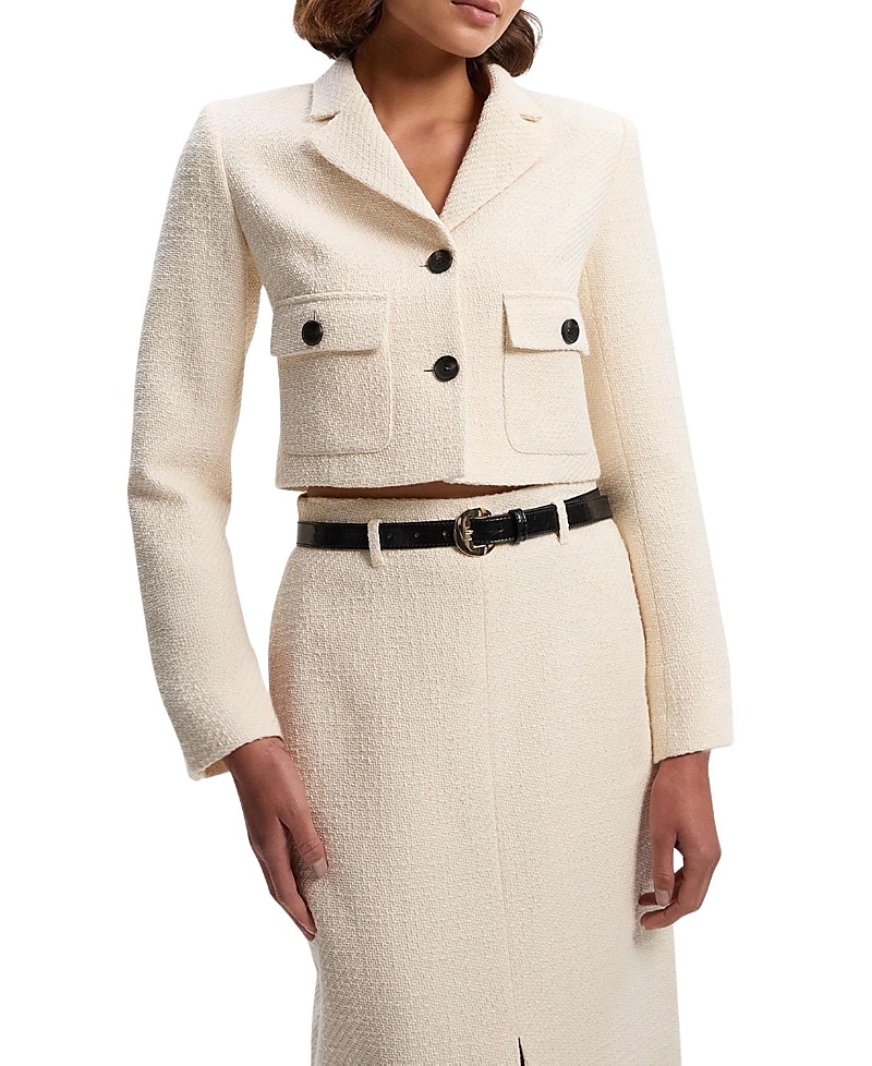 Karen Millen Double Button Tweed Cropped Jacket