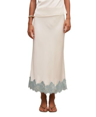 Women's Adele Lace Trim Midi Skirt
