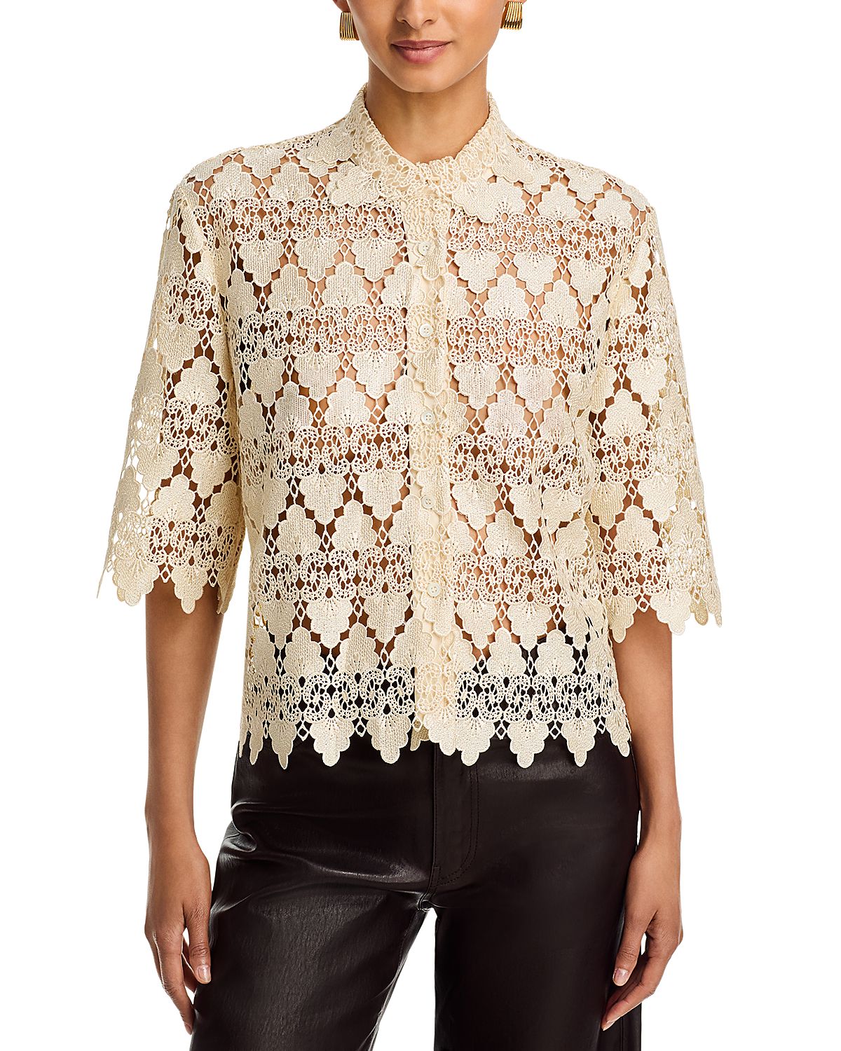 Frame Lace Short Sleeve Shirt