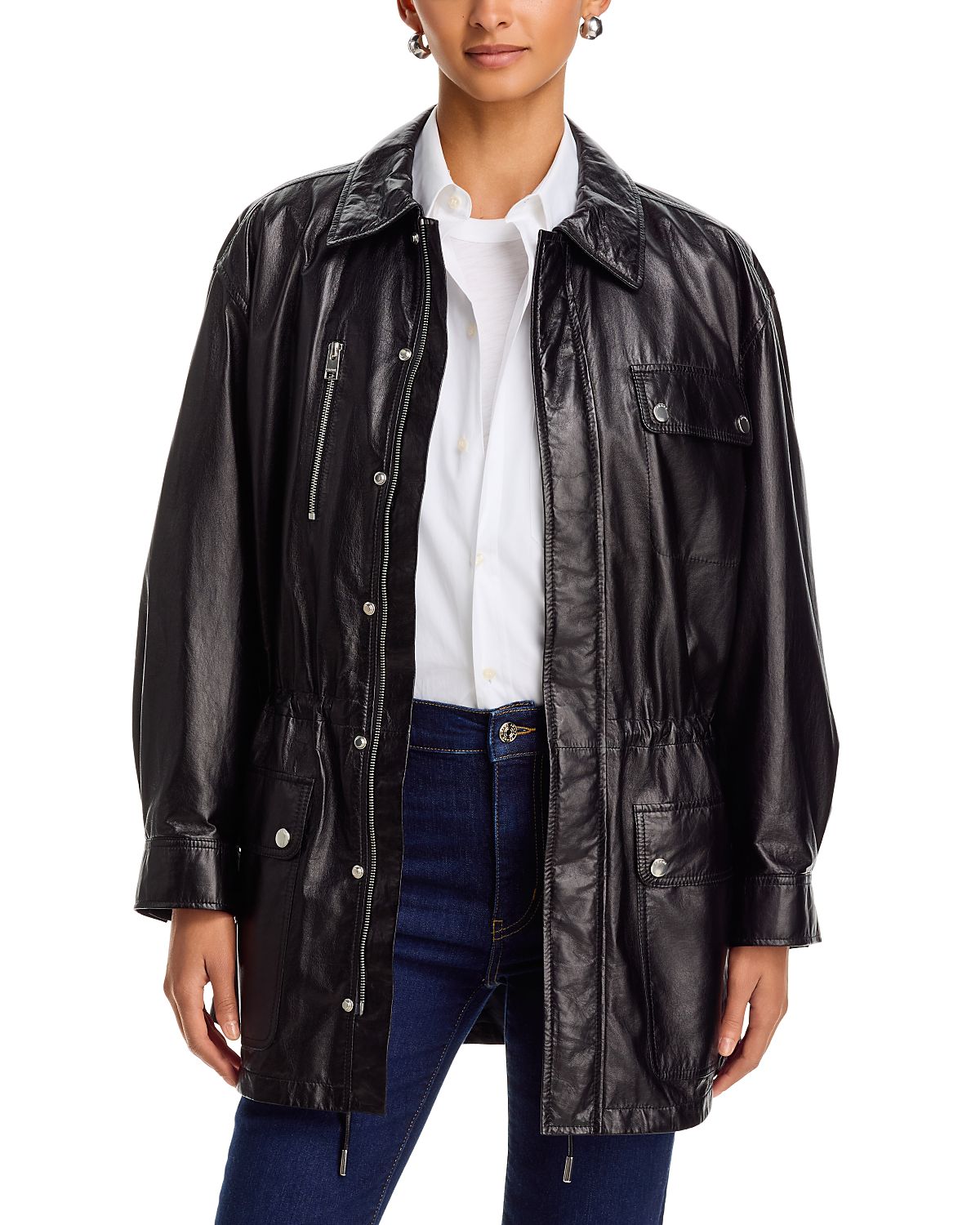 Frame The Paper Leather Safari Jacket