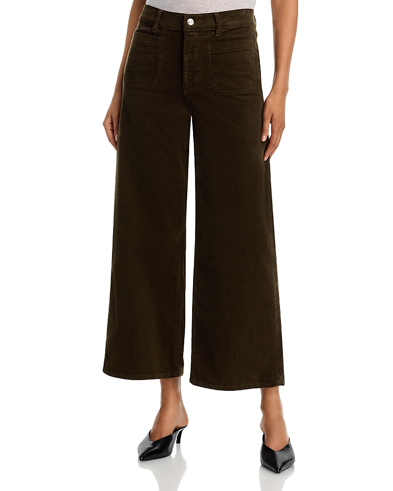 Frame Le Slim Palazzo Mode High Rise Corduroy Jeans in Rich Military