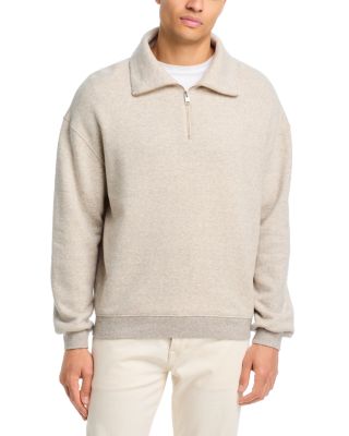 Relaxed Quarter Zip Cotton Blend Sweatshirt
