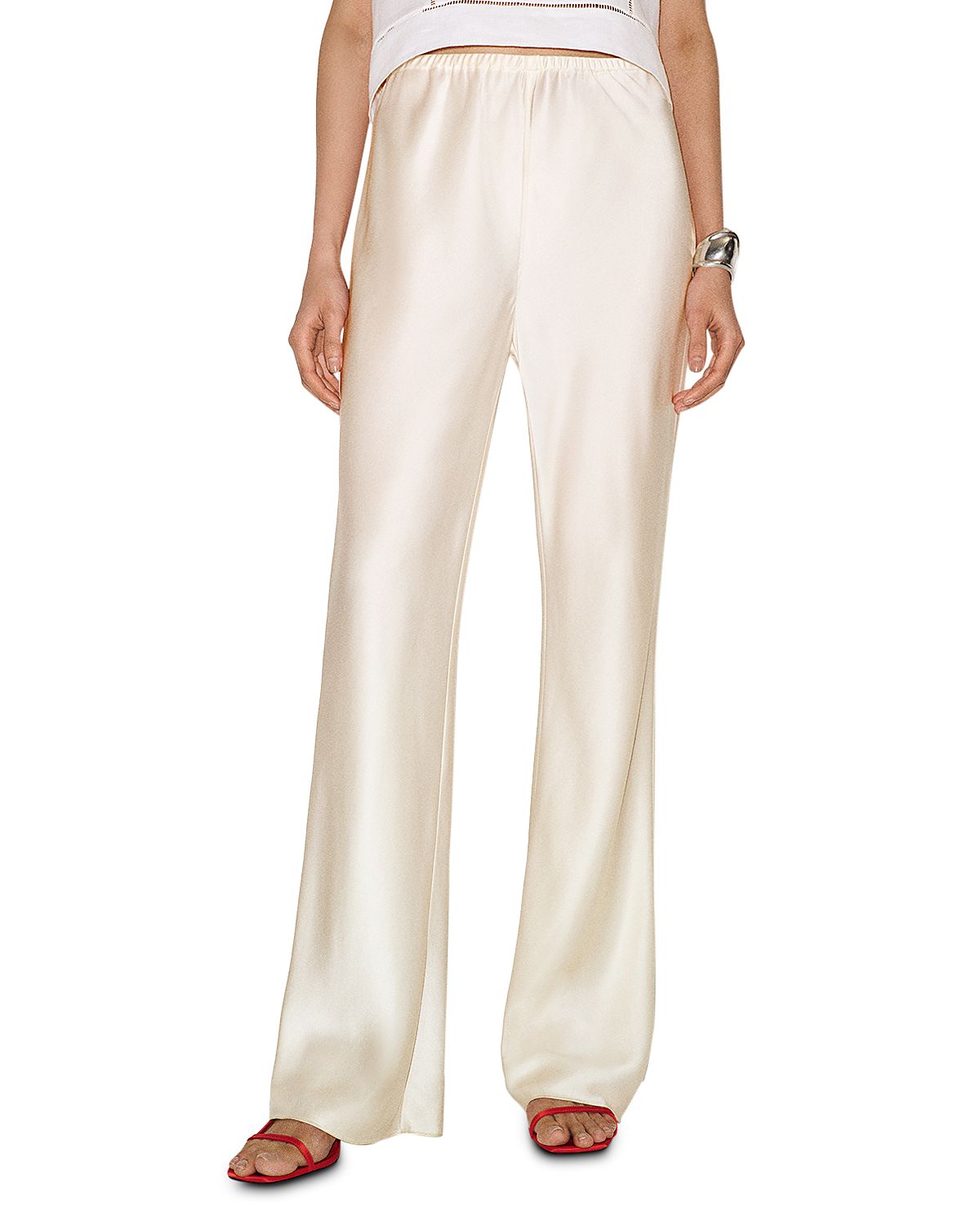 Reformation Gale Satin Mid Rise Bias Pants