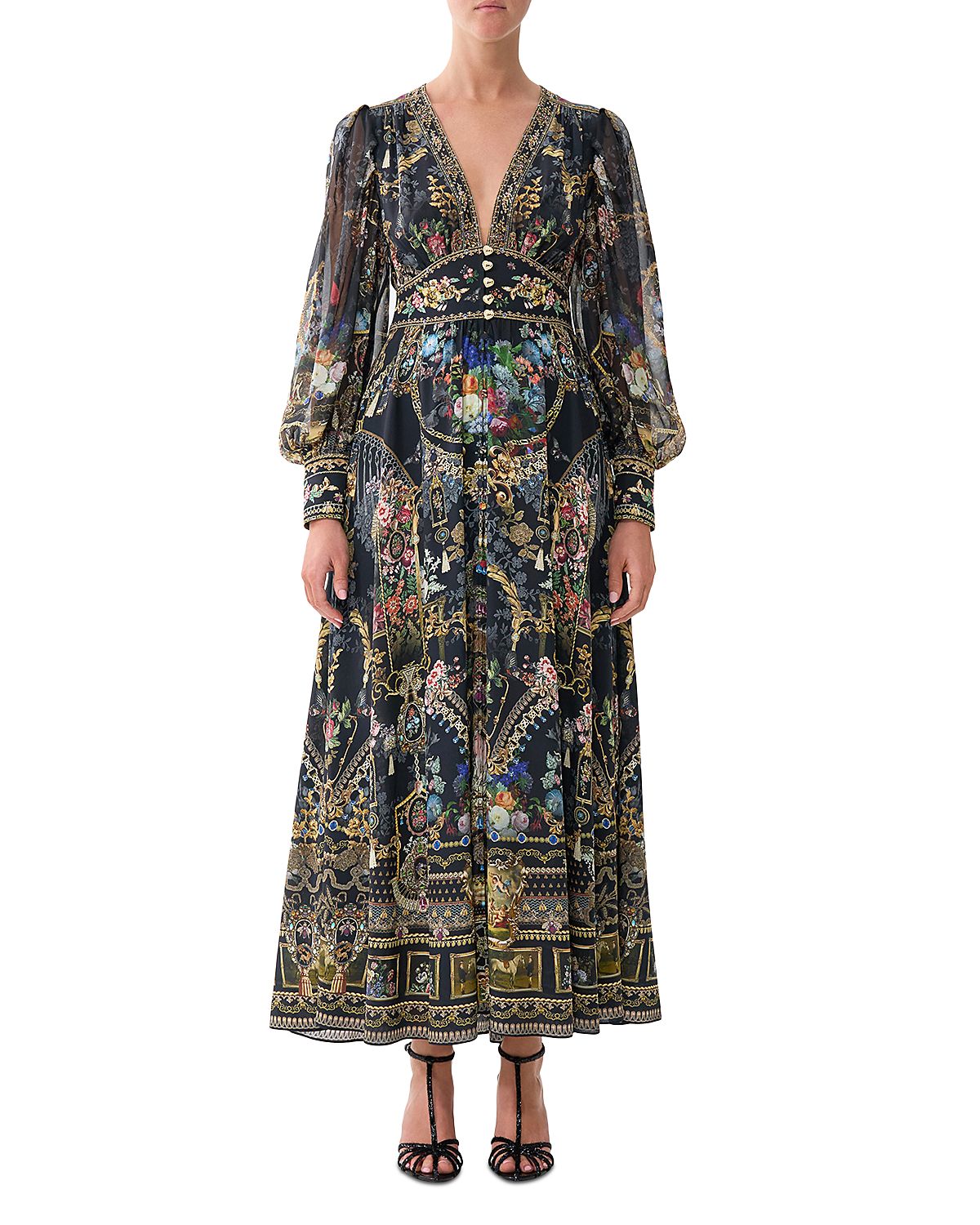 Camilla Silk Shaped Waistband Dress