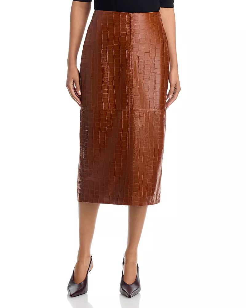 Arma Meeka Embossed Leather Skirt
