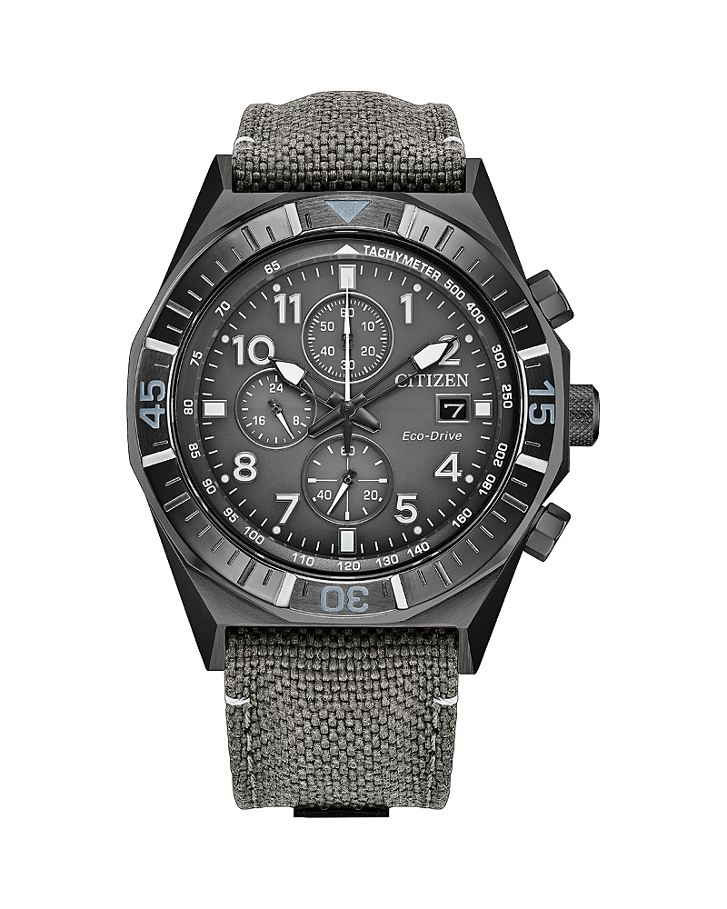 Citizen Nighthawk Chronograph Nylon Strap Watch, 42mm