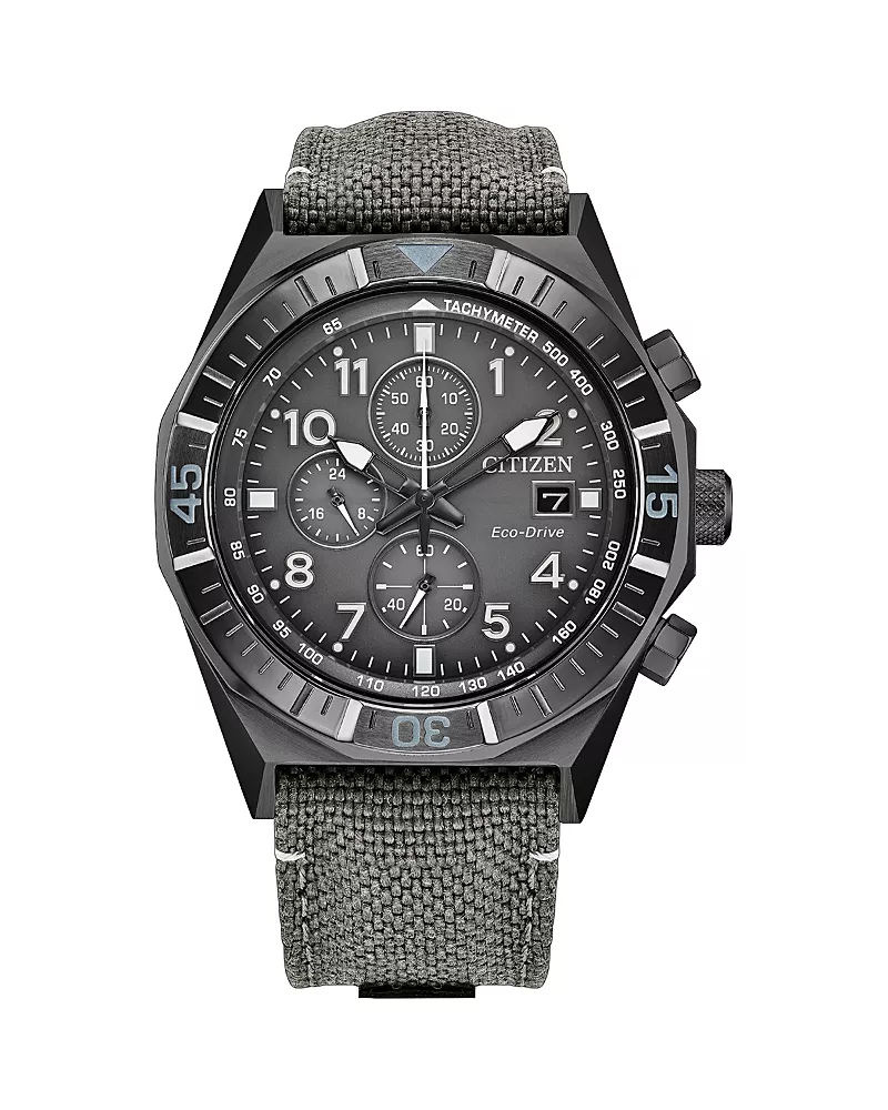 Citizen Nighthawk Chronograph Nylon Strap Watch, 42mm
