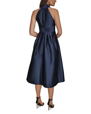 Halter Neck Ruched Midi Dress - thumbnail 4