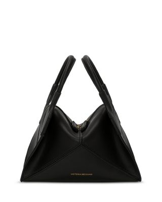 Victoria Plie Medium Leather Top Handle Bag