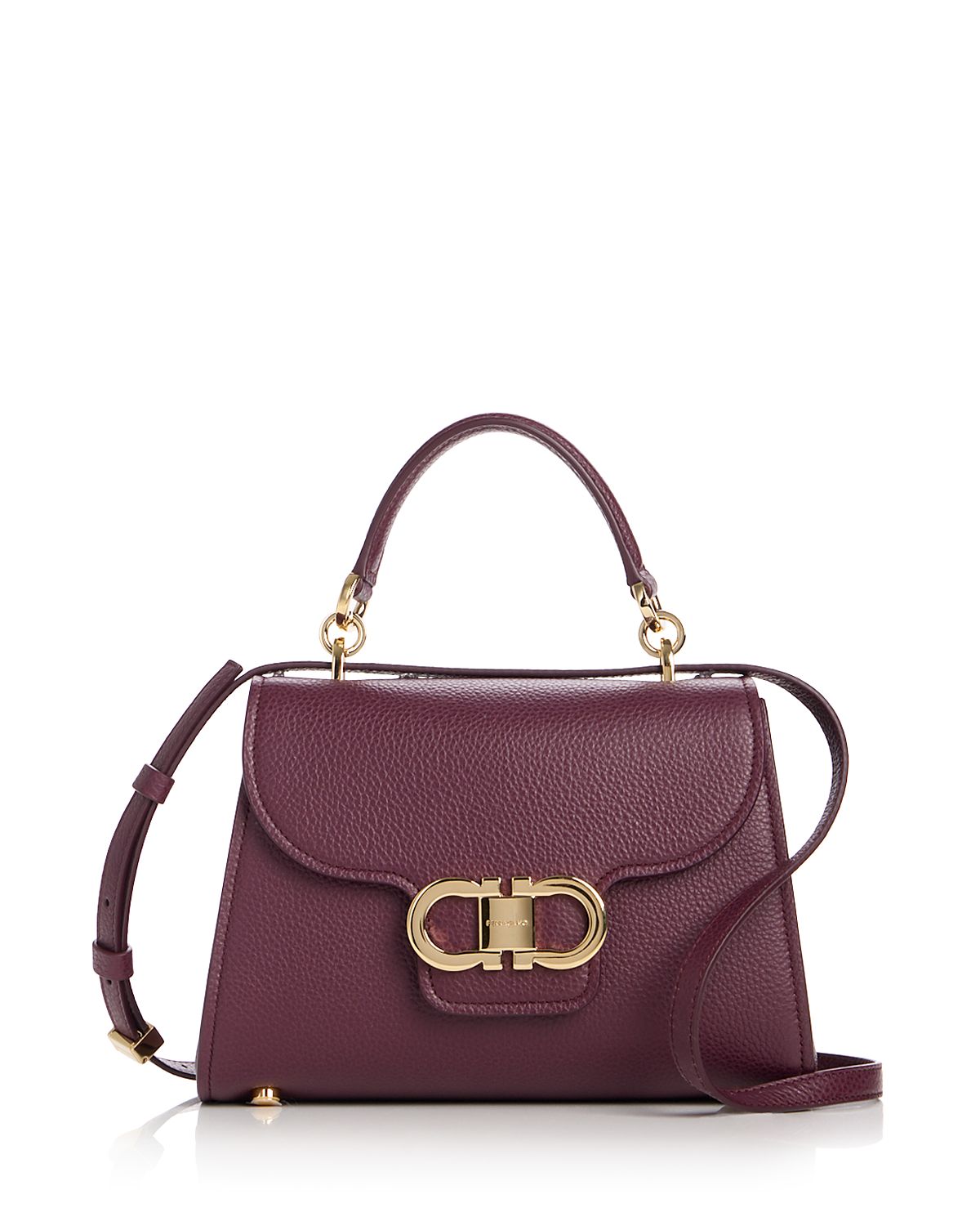 Ferragamo Double Gancini Leather Top Handle Bag