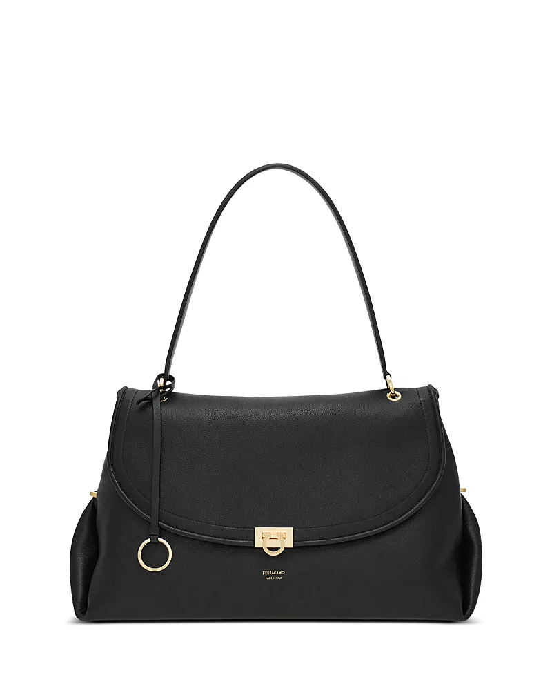 Ferragamo Gancini Large Leather Handbag