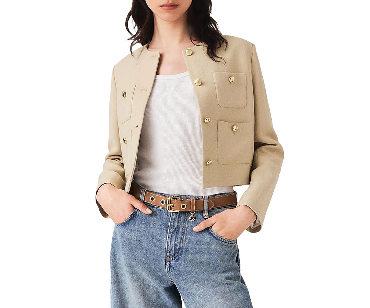 Maje Short Linen Blend Jacket