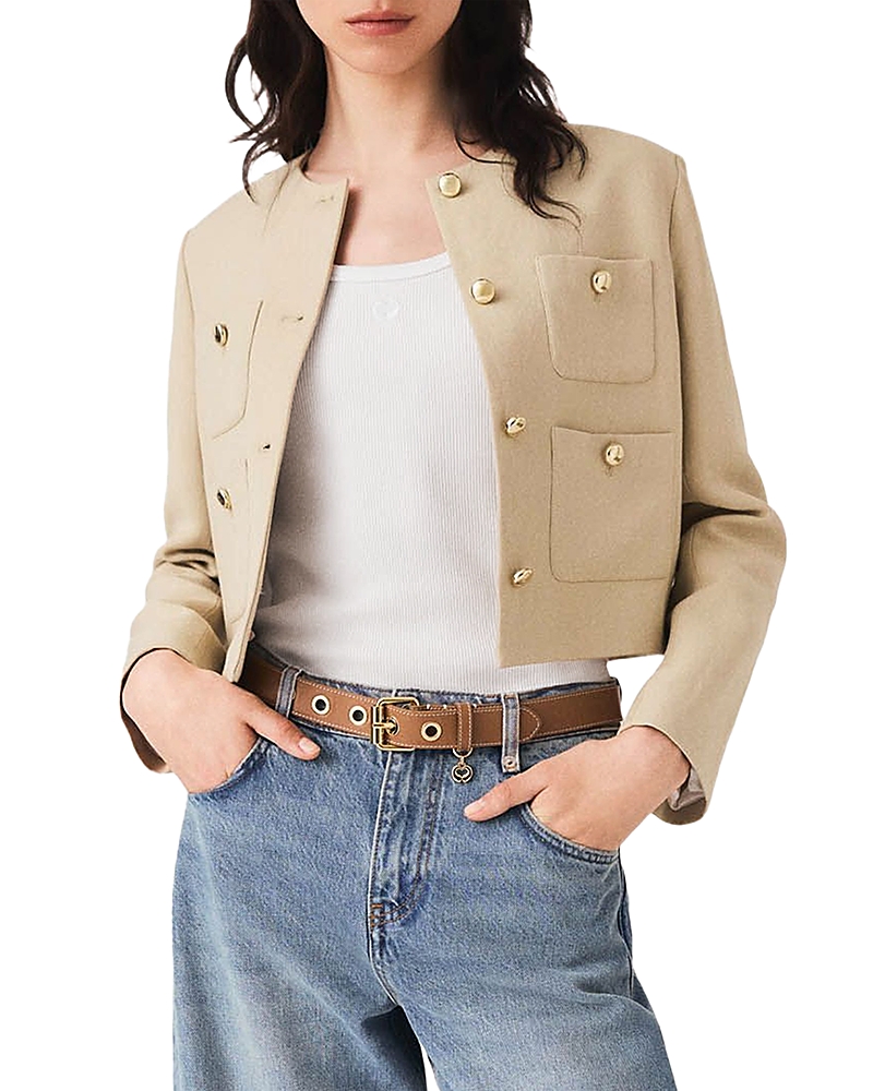 Maje Short Linen Blend Jacket