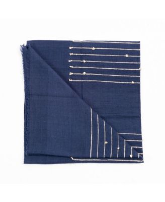  Rosewood With Hand Knotted Stripes Handloom Merino Throw