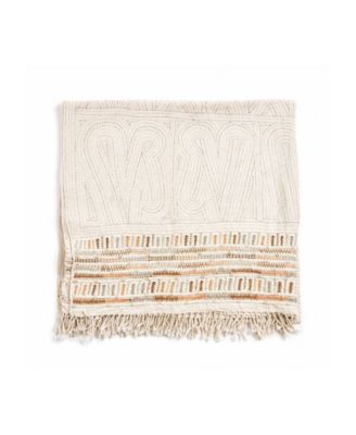  Unah Fully Hand Embroidered Handwoven Organic Cotton Throw