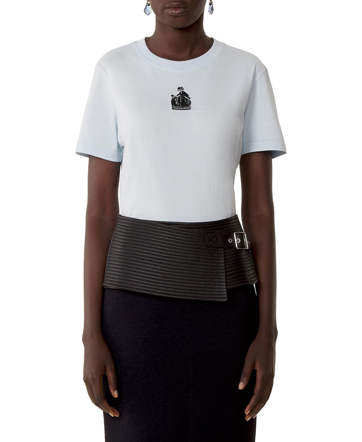 Lanvin Mother And Daughter Embroidered Cotton Jersey T-Shirt