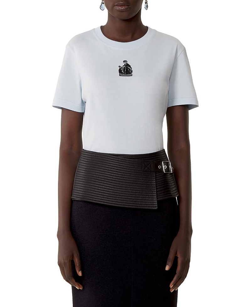 Lanvin Mother And Daughter Embroidered Cotton Jersey T-Shirt