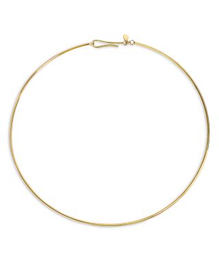 14K Yellow Gold Torque Polished Collar Necklace, 16.5"