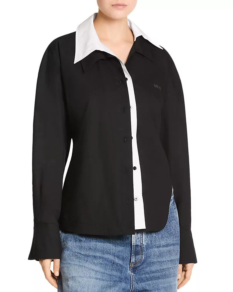 The Attico Layered Look Button Front Shirt