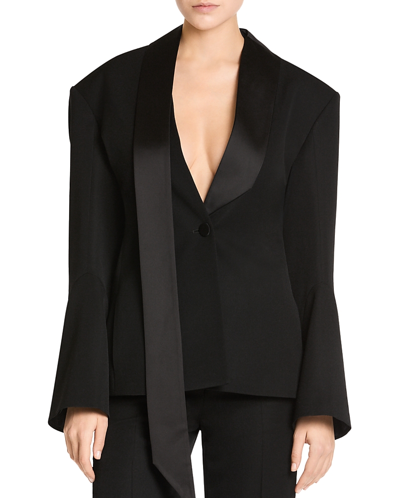 The Attico Wool & Satin Tuxedo Jacket