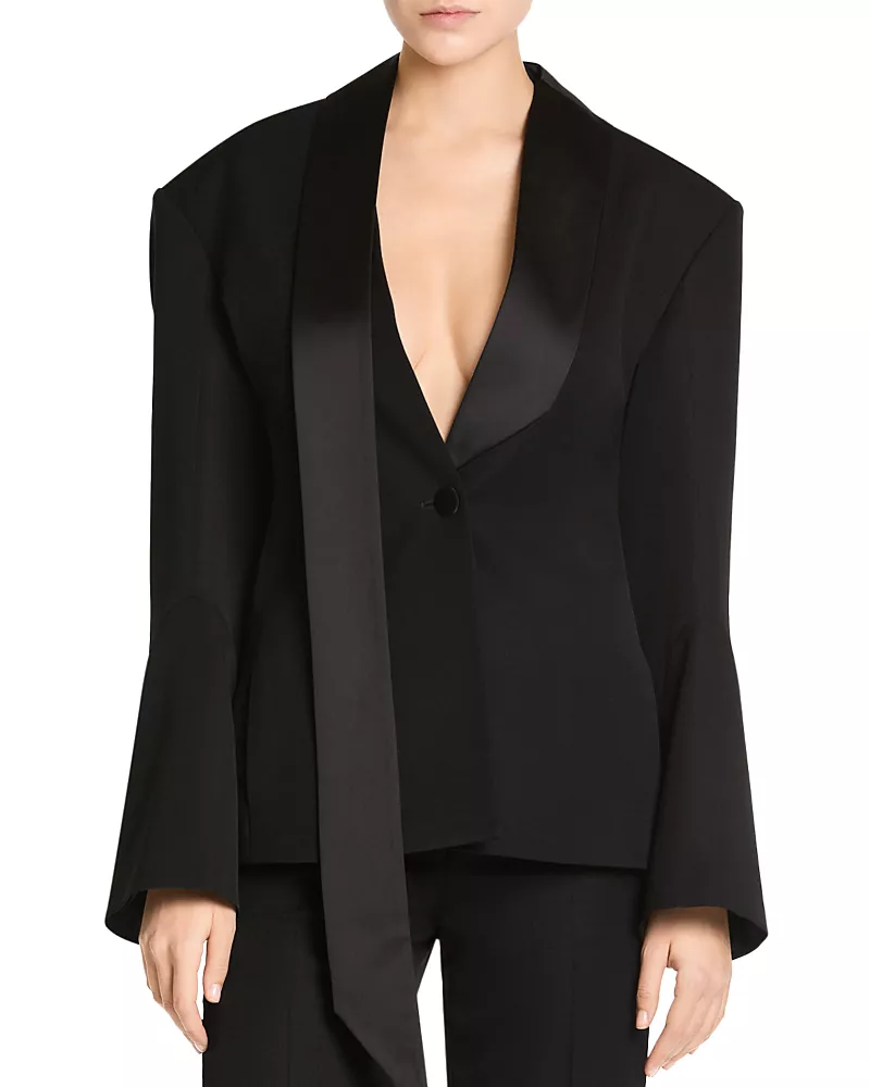 The Attico Wool & Satin Tuxedo Jacket